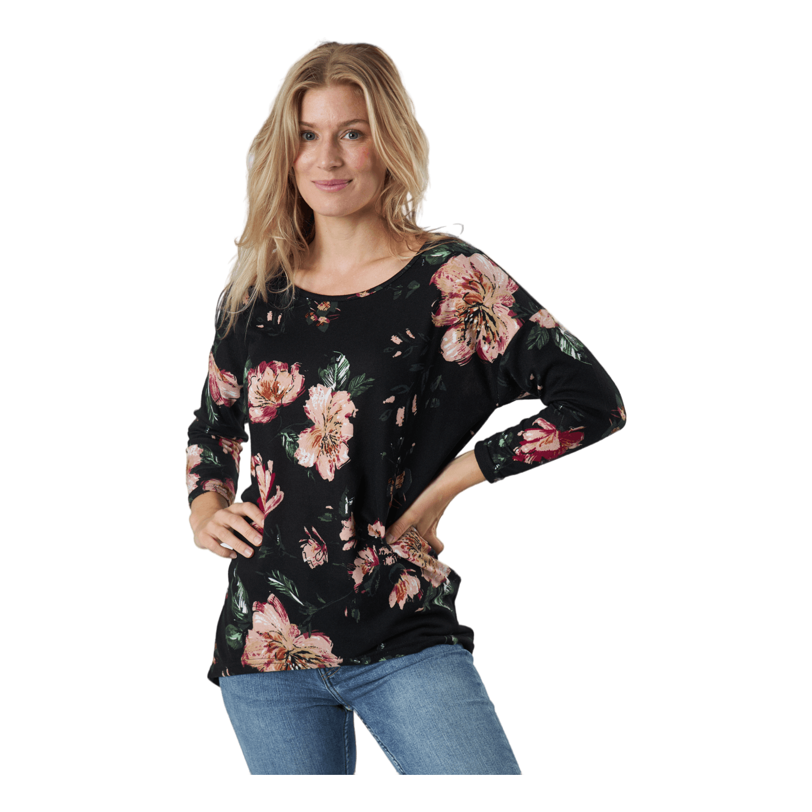 ONLY Onlelcos 4/5 Aop Top Jrs Noos Black W/jasmin Flower 15 1 ONLY Onlelcos 4/5 Aop Top Jrs Noos Black W/jasmin Flower 15