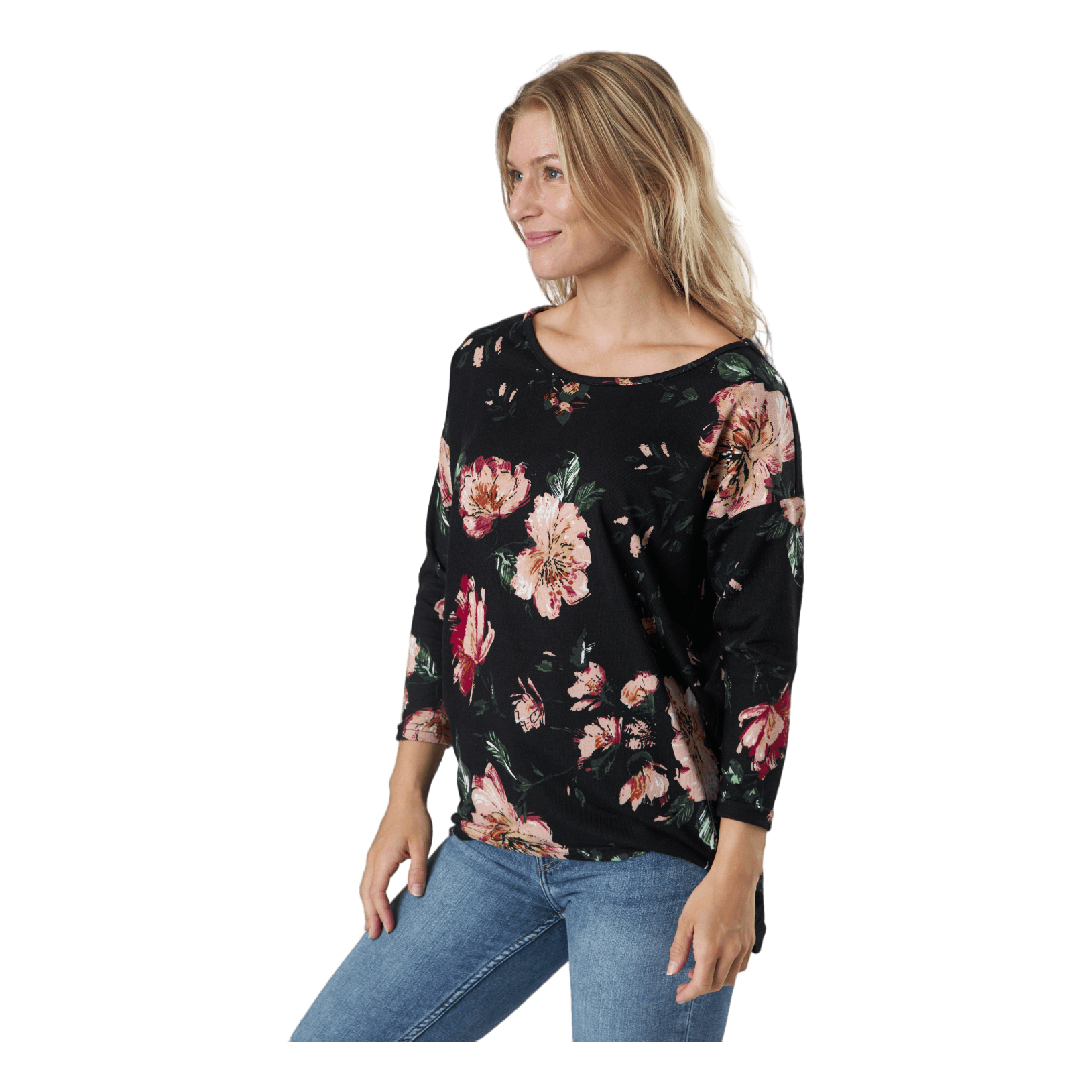 ONLY Onlelcos 4/5 Aop Top Jrs Noos Black W/jasmin Flower 15 2 ONLY Onlelcos 4/5 Aop Top Jrs Noos Black W/jasmin Flower 15 - Bilde 2