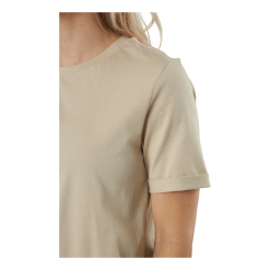 Pieces Pcria Ss Fold Up Solid Tee Noo White Pepper -Billig Jakker butikk 60509 08 004