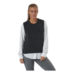 ONLY Onlparis Life Vest Knt Dark Grey Melange