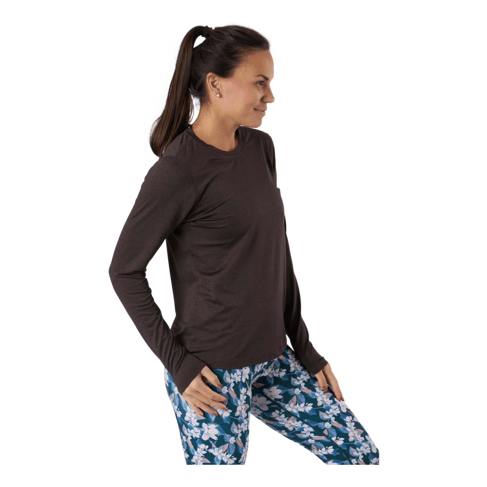 Endurance Maje W Melange L-s Tee Black Bean 2 Endurance Maje W Melange L-s Tee Black Bean - Bilde 2