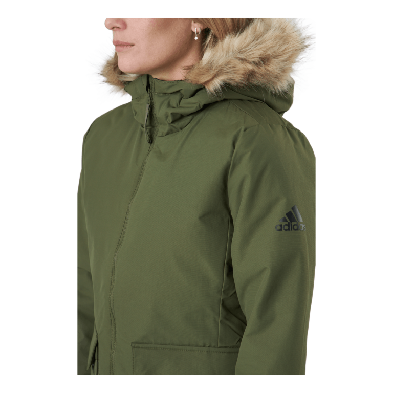 ADIDAS W Hooded Parka Focus Olive 4 ADIDAS W Hooded Parka Focus Olive - Bilde 4