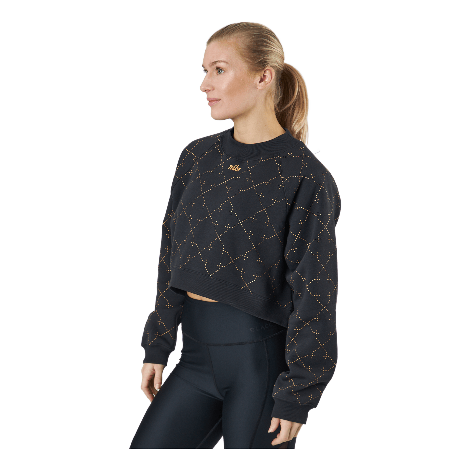 Nike Dri-fit Women's Novelty F Black/metallic Gold 2 Nike Dri-fit Women's Novelty F Black/metallic Gold - Bilde 2