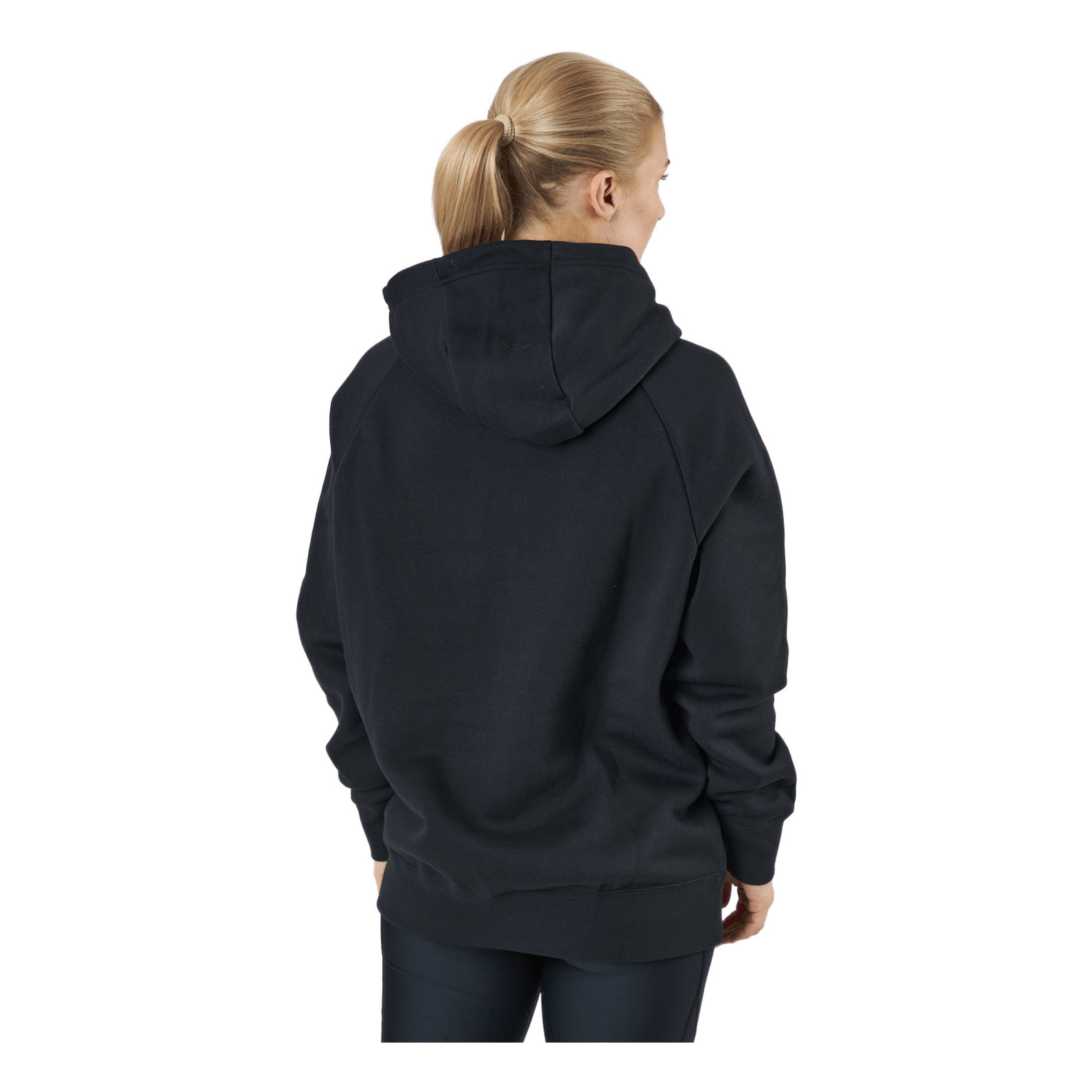Nike W Nsw Po Hoodie Os Bb Flc Prnt Black/white 3 Nike W Nsw Po Hoodie Os Bb Flc Prnt Black/white - Bilde 3