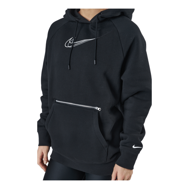 Nike W Nsw Po Hoodie Os Bb Flc Prnt Black/white 4 Nike W Nsw Po Hoodie Os Bb Flc Prnt Black/white - Bilde 4