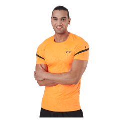 Under Armour Ua Rush 2.0 Emboss Ss Blaze Orange / Jet Gray / Blac