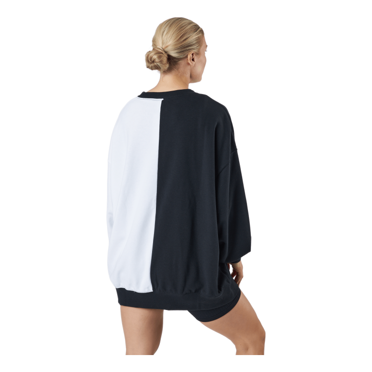 Nike W Nsw Ft Flc Oos Crew Dnc Black/white 3 Nike W Nsw Ft Flc Oos Crew Dnc Black/white - Bilde 3