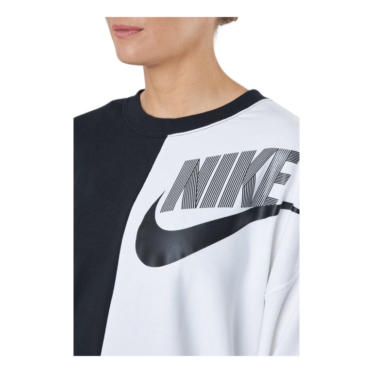 Nike W Nsw Ft Flc Oos Crew Dnc Black/white 5 Nike W Nsw Ft Flc Oos Crew Dnc Black/white - Bilde 5