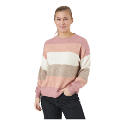 ONLY Onlatia L/s Stripe Pullover Kn Dusty Rose