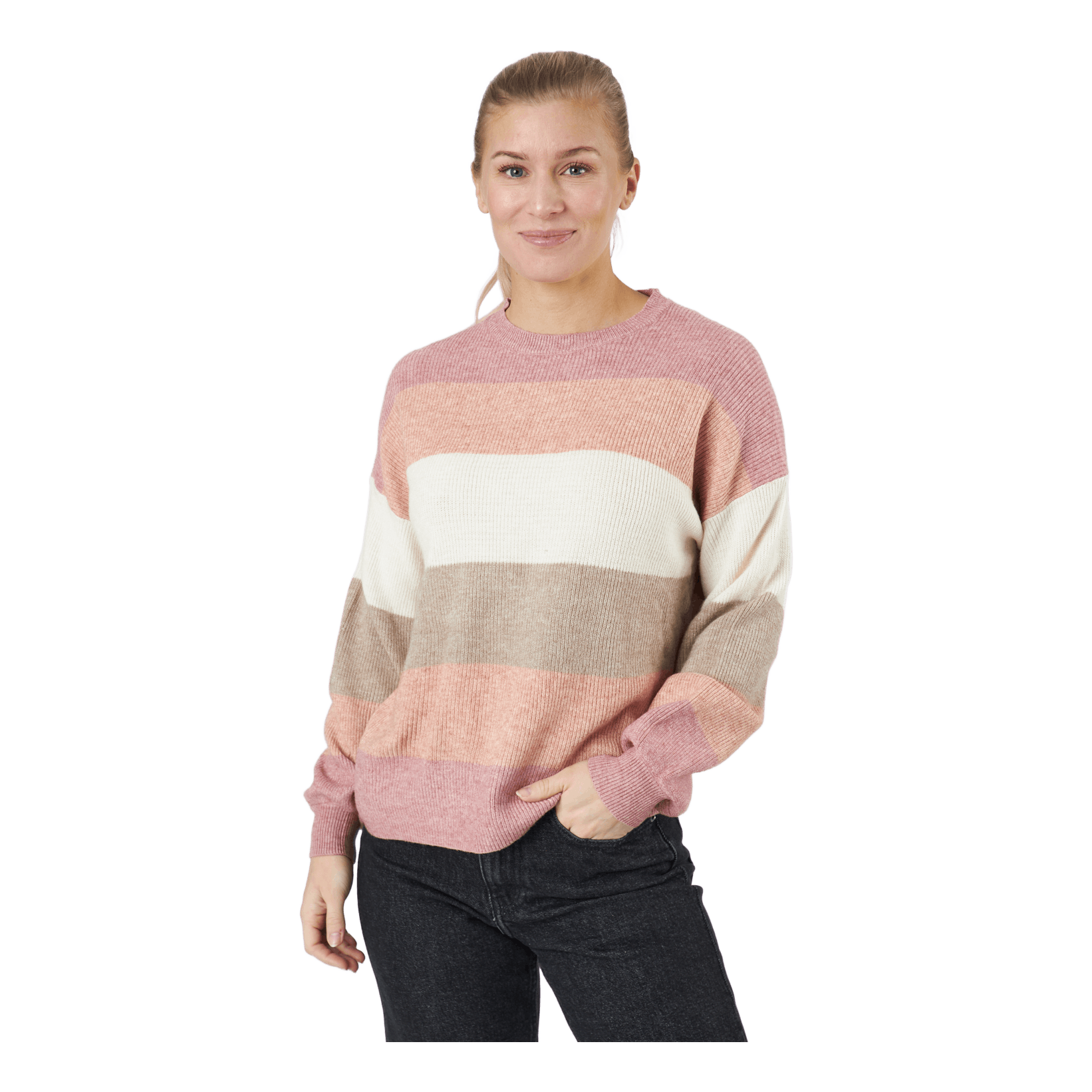 ONLY Onlatia L/s Stripe Pullover Kn Dusty Rose 1 ONLY Onlatia L/s Stripe Pullover Kn Dusty Rose