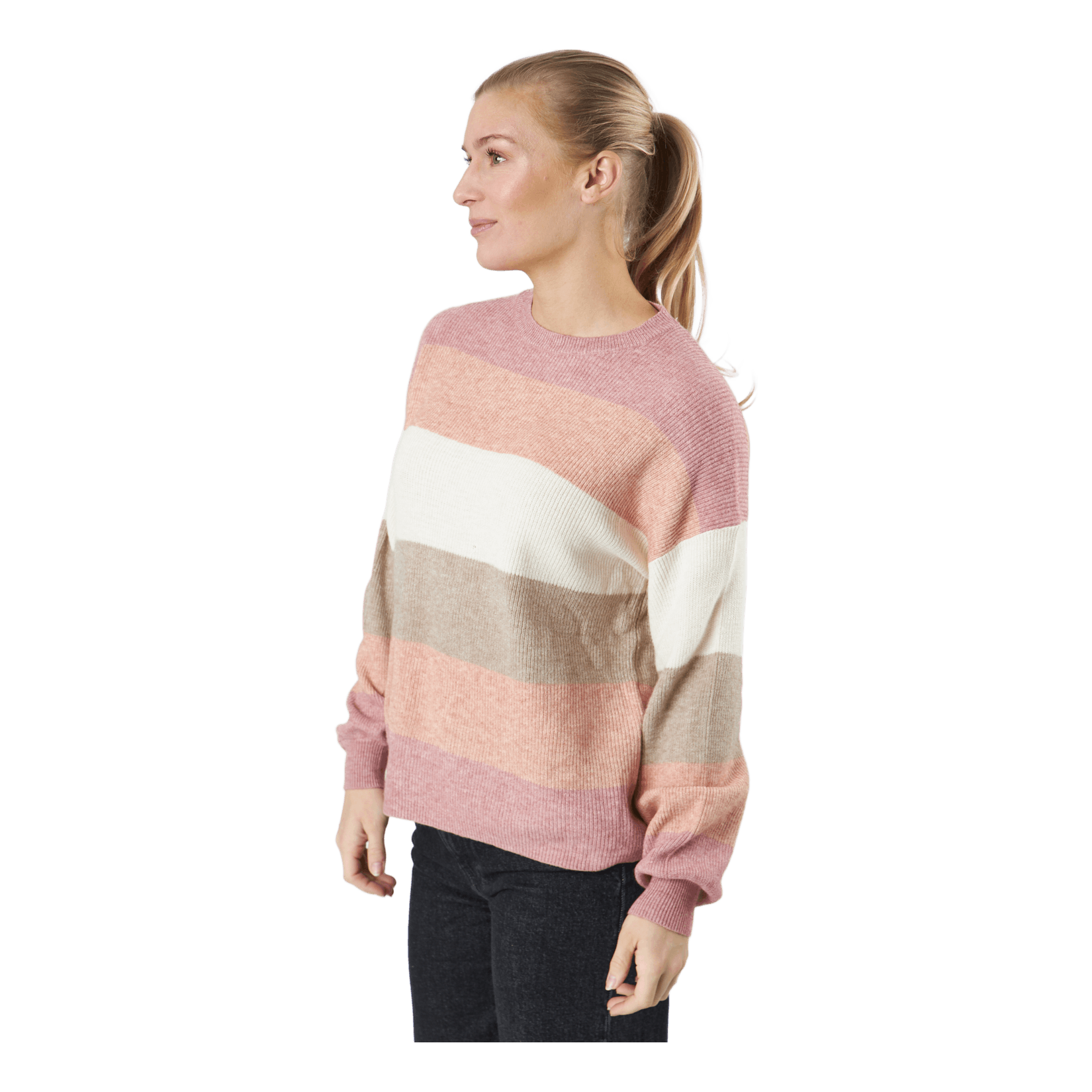 ONLY Onlatia L/s Stripe Pullover Kn Dusty Rose 2 ONLY Onlatia L/s Stripe Pullover Kn Dusty Rose - Bilde 2
