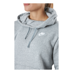 Nike Sportswear Club Fleece Women's Funnel Hoodie DK GREY HEATHER/WHITE -Billig Jakker butikk 60737 80 004