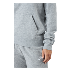 Nike Sportswear Club Fleece Women's Funnel Hoodie DK GREY HEATHER/WHITE -Billig Jakker butikk 60737 80 005