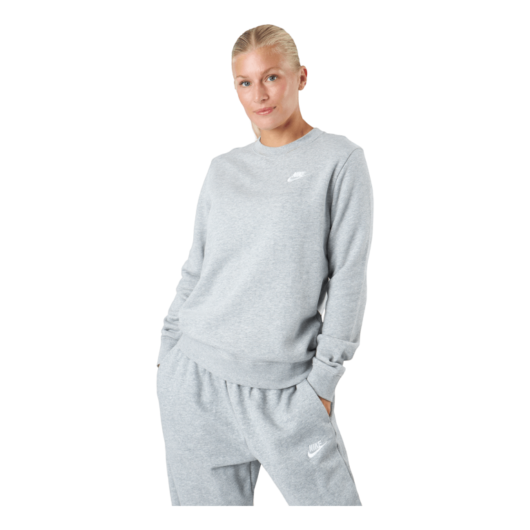 Nike Sportswear Club Fleece Women's Crew DK GREY HEATHER/WHITE 1 Nike Sportswear Club Fleece Women's Crew DK GREY HEATHER/WHITE