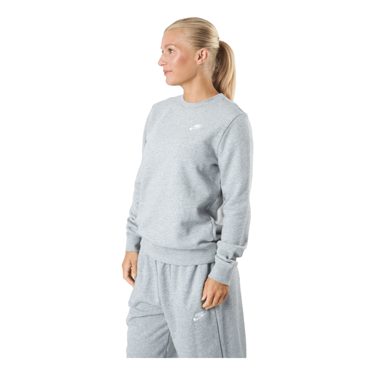 Nike Sportswear Club Fleece Women's Crew DK GREY HEATHER/WHITE 2 Nike Sportswear Club Fleece Women's Crew DK GREY HEATHER/WHITE - Bilde 2