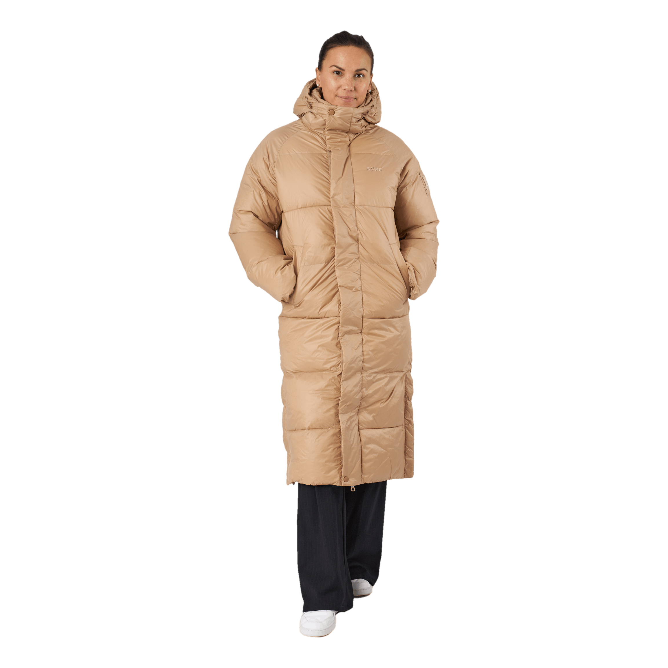 Svea Loose Hood Coat Camel Brown 1 Svea Loose Hood Coat Camel Brown