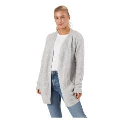 Pieces Pcellen Ls Long Knit Cardigan Light Grey Melange