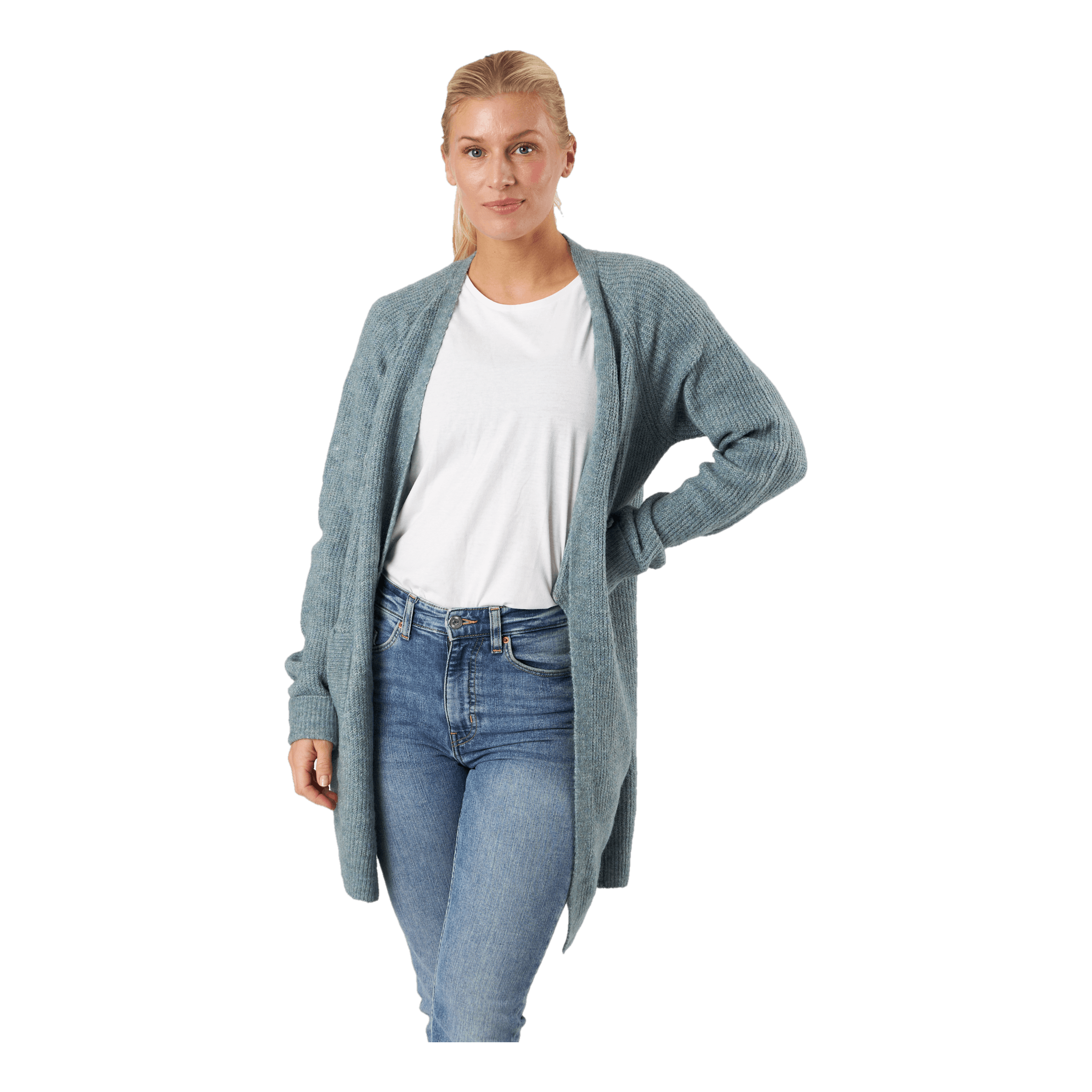 Pieces Pcellen Ls Long Knit Cardigan Trooper 2 Pieces Pcellen Ls Long Knit Cardigan Trooper - Bilde 2