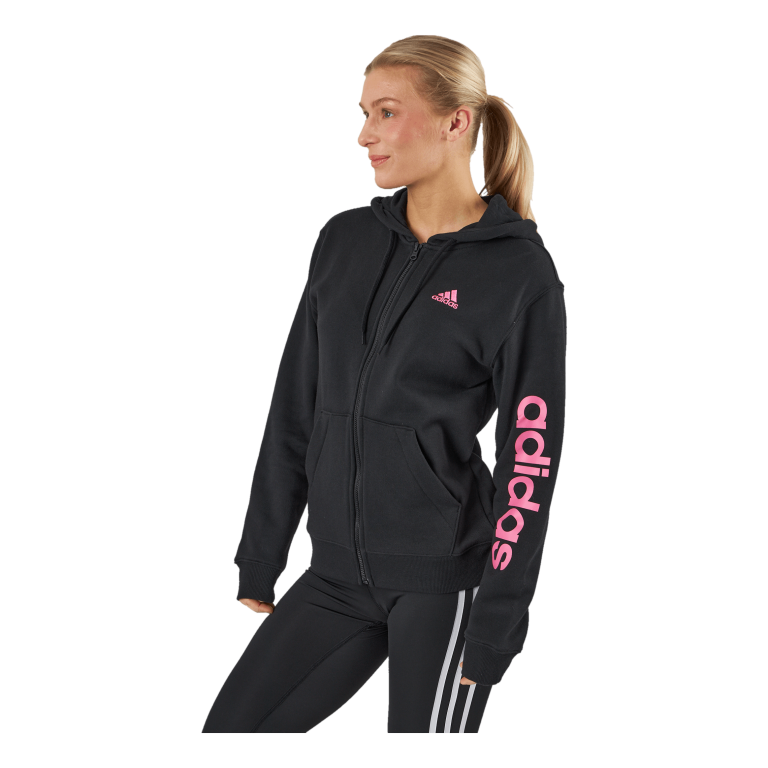 ADIDAS Essentials Linear Full-Zip French Terry Hoodie Black 2 ADIDAS Essentials Linear Full-Zip French Terry Hoodie Black - Bilde 2