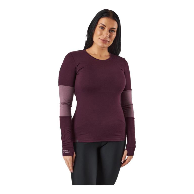 Mons Royale Cornice Long Sleev Wine Red 2 Mons Royale Cornice Long Sleev Wine Red - Bilde 2