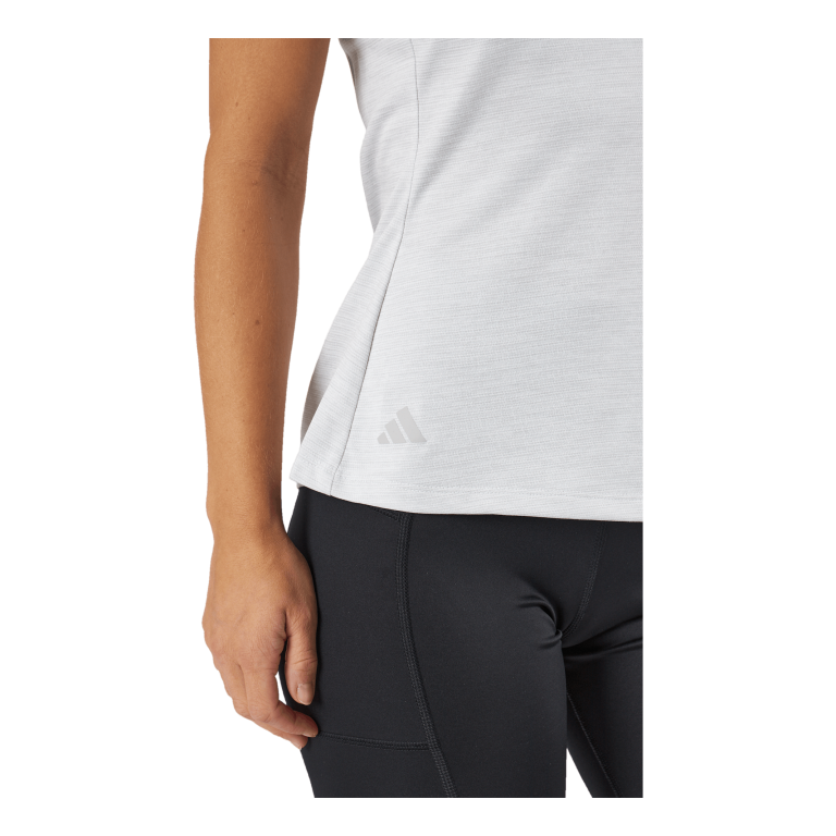 ADIDAS Essentials Heathered Mock-Neck Sleeveless Golf Polo Shirt White 5 ADIDAS Essentials Heathered Mock-Neck Sleeveless Golf Polo Shirt White - Bilde 5