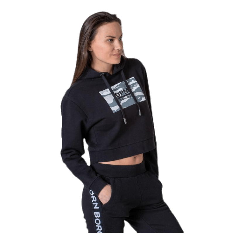 BJØRN BORG Cropped Dpm Hood Black 2 BJØRN BORG Cropped Dpm Hood Black - Bilde 2