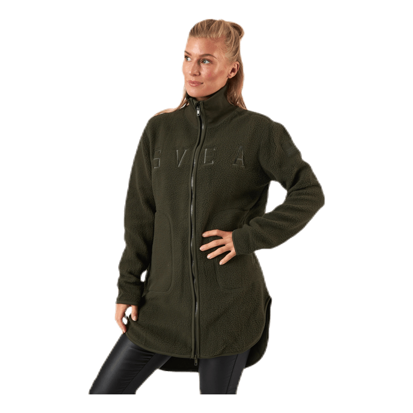 Svea Long Pile Zip Sweat Green 2 Svea Long Pile Zip Sweat Green - Bilde 2