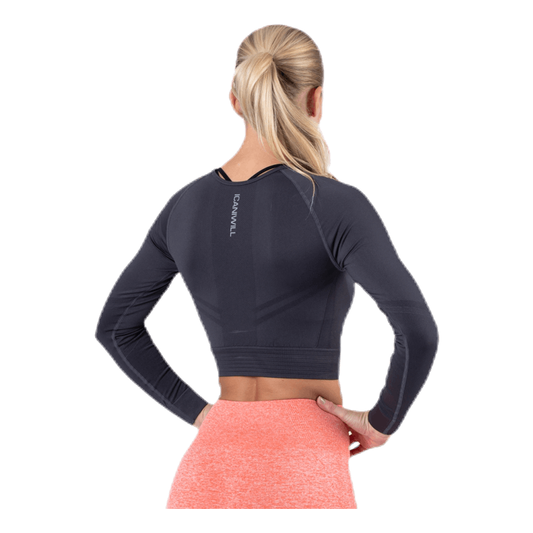 ICANIWILL Define Seamless L/S Crop Top Grey 3 ICANIWILL Define Seamless L/S Crop Top Grey - Bilde 3