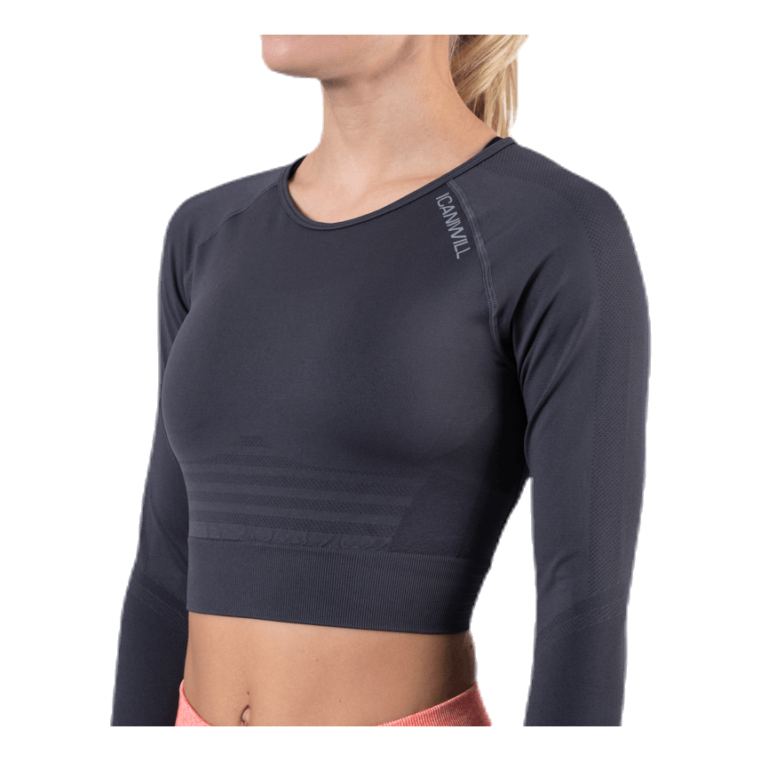 ICANIWILL Define Seamless L/S Crop Top Grey 4 ICANIWILL Define Seamless L/S Crop Top Grey - Bilde 4