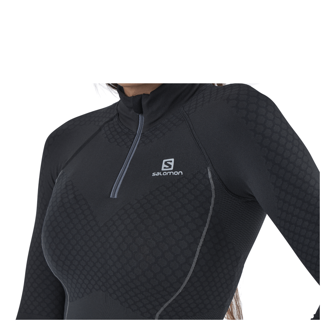 Salomon Exo Motion LS Zip Tee W Black/Grey 3 Salomon Exo Motion LS Zip Tee W Black/Grey - Bilde 3