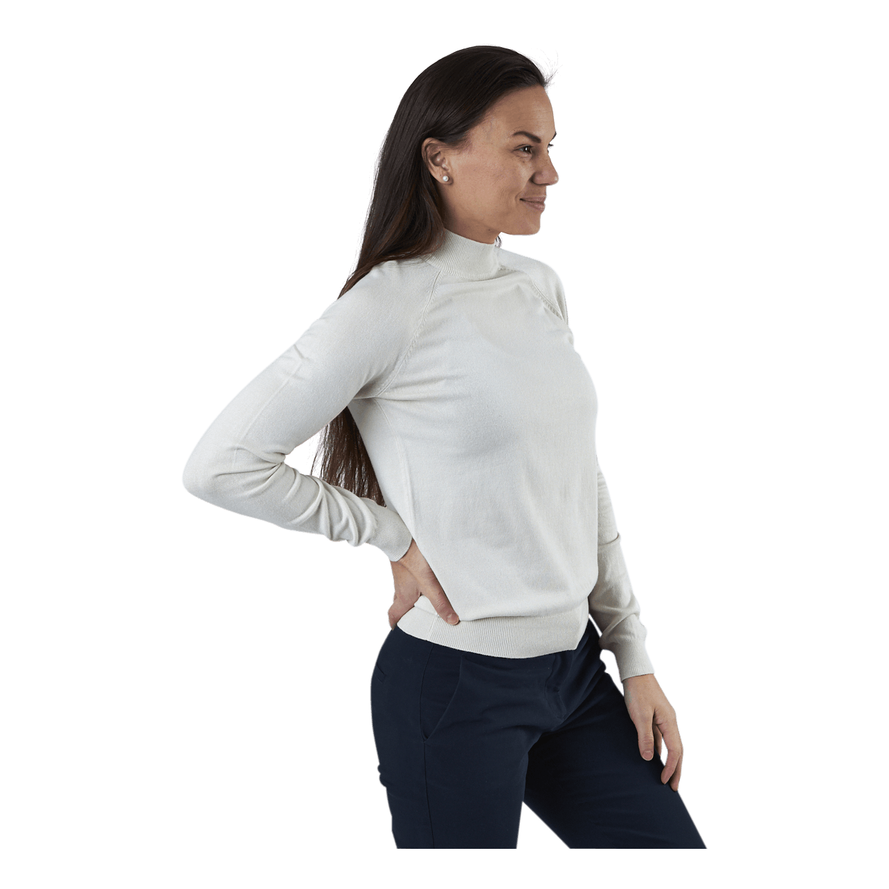 Pieces Esera Ls High Neck Knit White 2 Pieces Esera Ls High Neck Knit White - Bilde 2