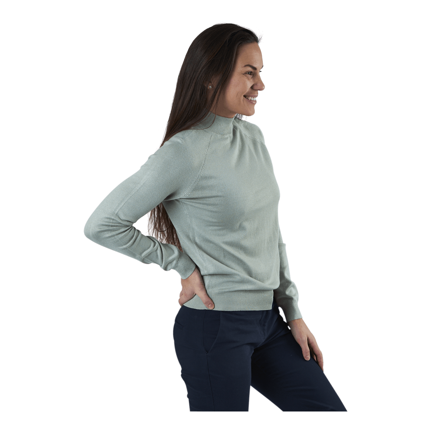 Pieces Esera Ls High Neck Knit Green 2 Pieces Esera Ls High Neck Knit Green - Bilde 2