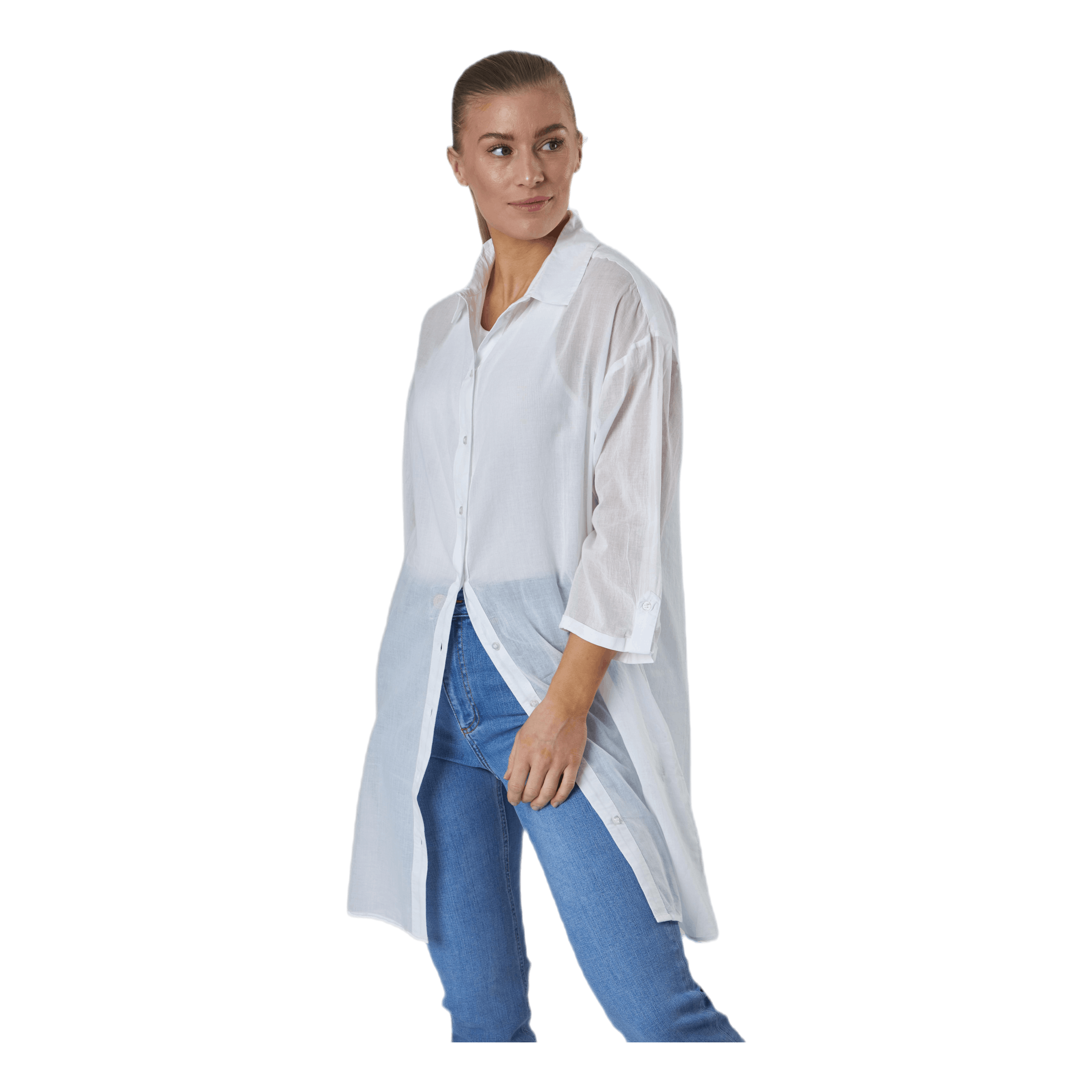 Pieces Gudde 3/4 Shirt Sww Bc White 1 Pieces Gudde 3/4 Shirt Sww Bc White